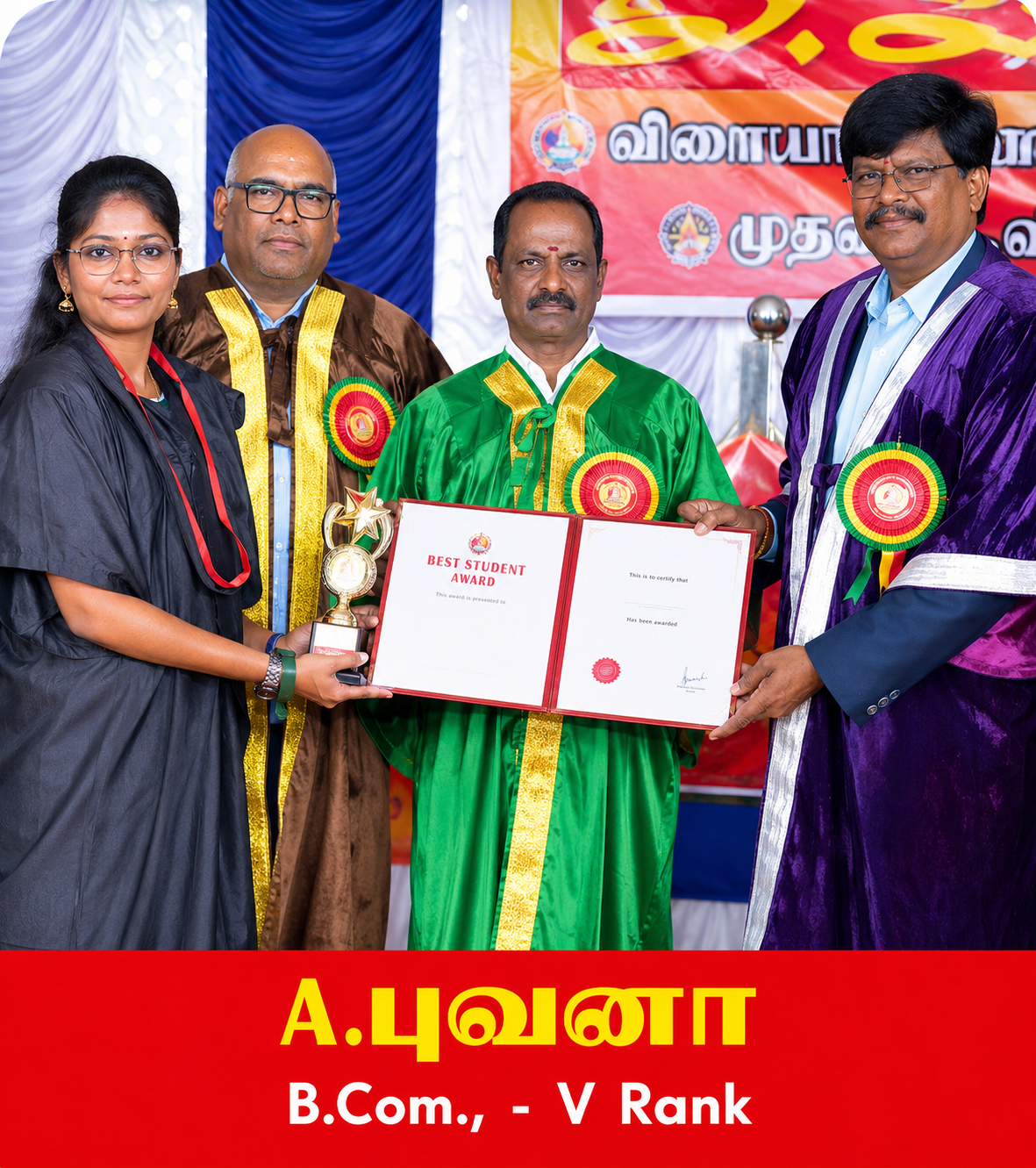 A. Bhuvana – University Rank Holder